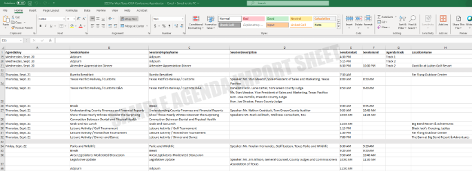 Screenshot of a spreadsheet
