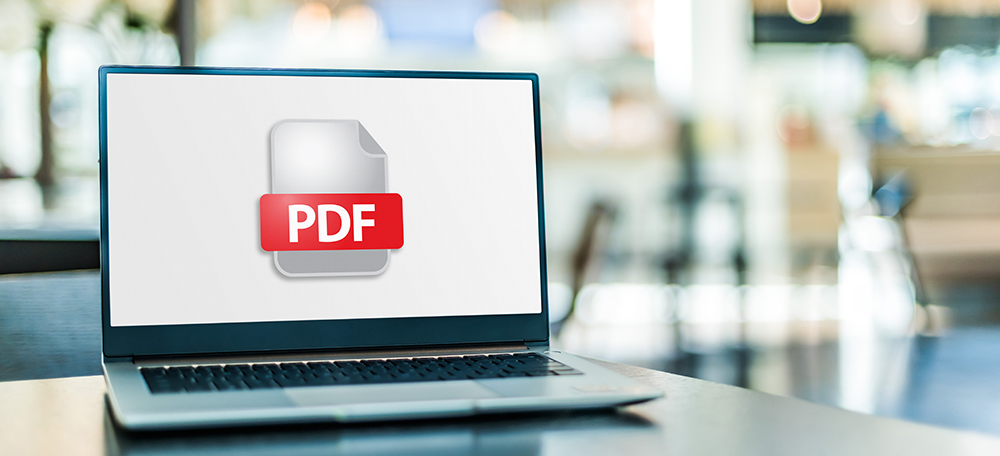 Laptop with PDF Download on the Screen