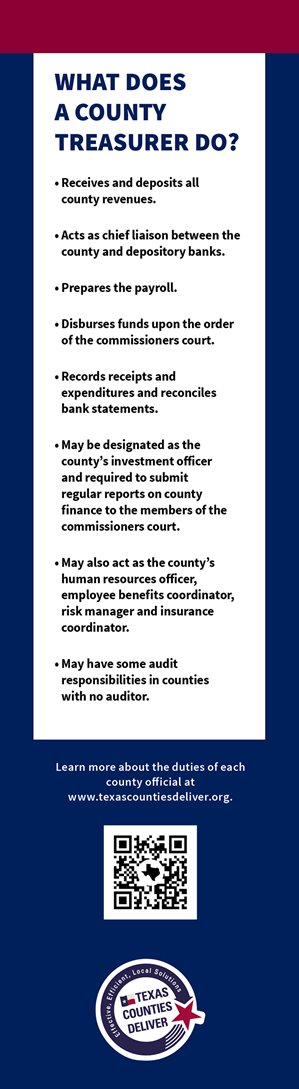 Infographic on roles of a county treasurer