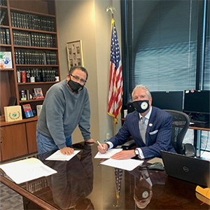 Former El Paso District Attorney Jaime Esparza and County Judge Ricardo Samaniego