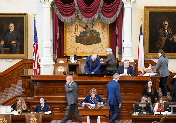 Inside of the Texas House of Representative chamber during the 88th regular legislative session