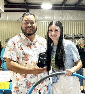 TAC Employee Benefits Consultant Orlando Espinoza and Chambers County summer intern Madison Cooper at Chambers County employee health fair
