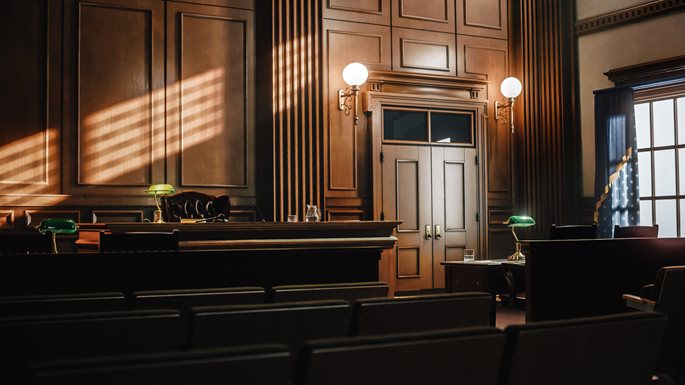 Image of a courtroom setting.