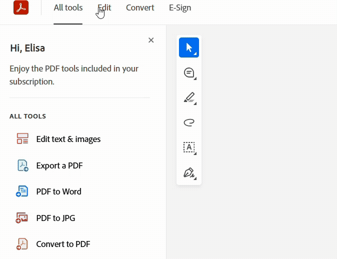 Gif of the CIRA Adobe Software click through
