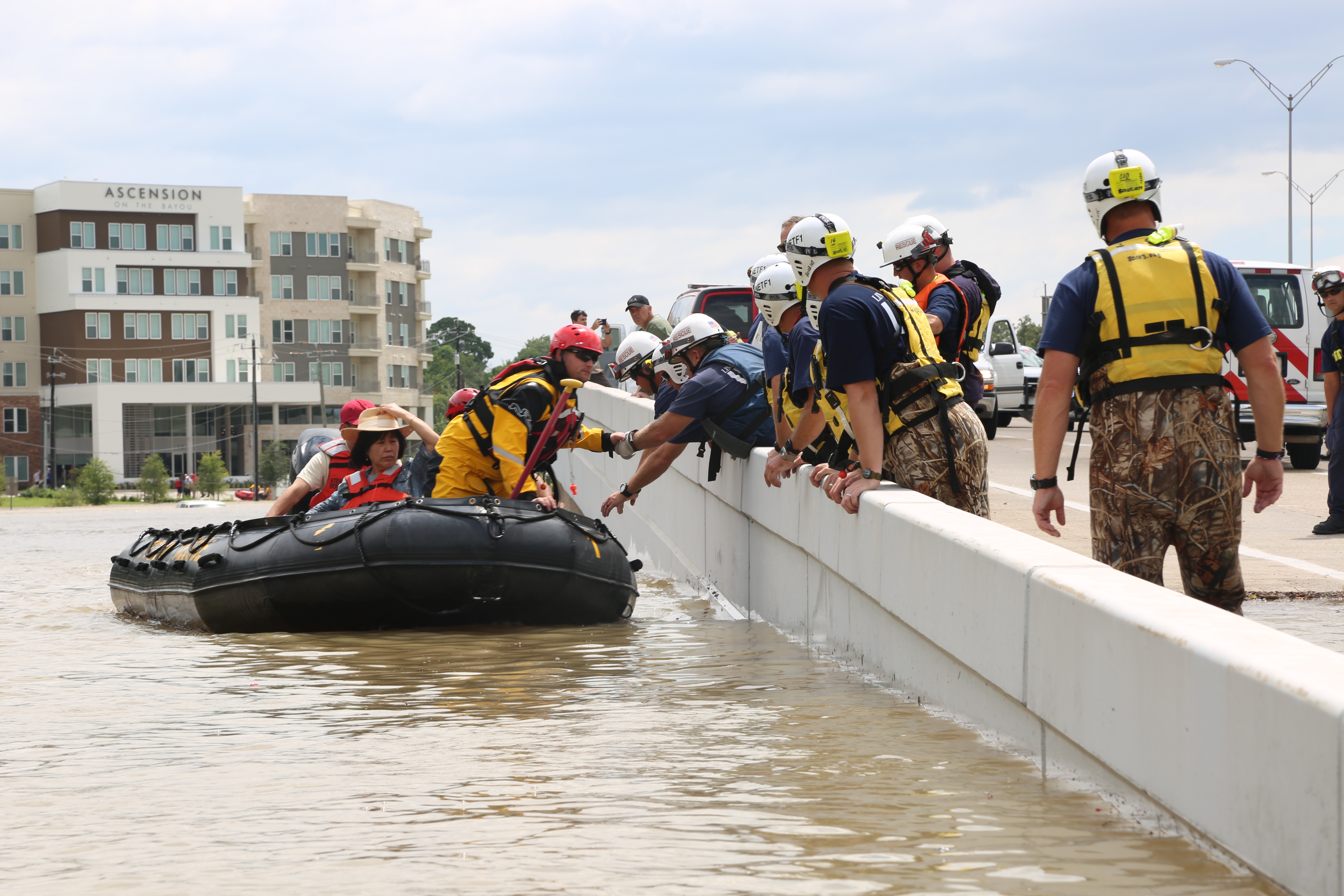 First responders carry out rescue missions after Hurricane Harvey
