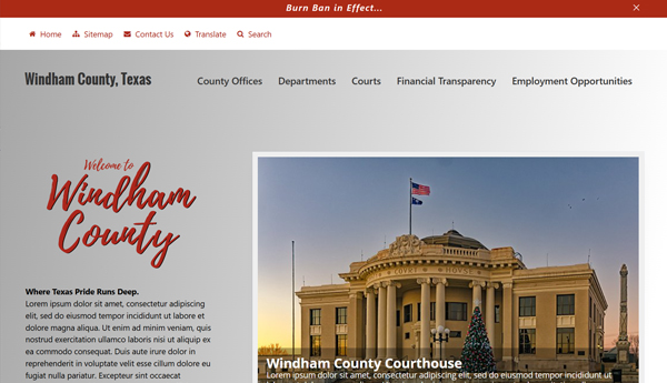 Graphic of a sample website template named Rancher.